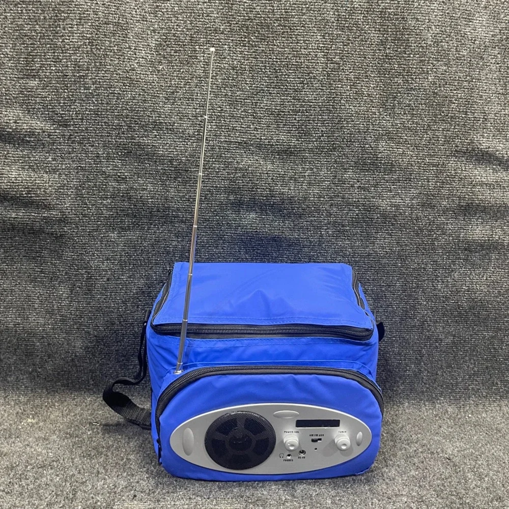 California Innovations Collapsible Blue MusiCooler AM FM‎ Radio Aux Speaker Bag